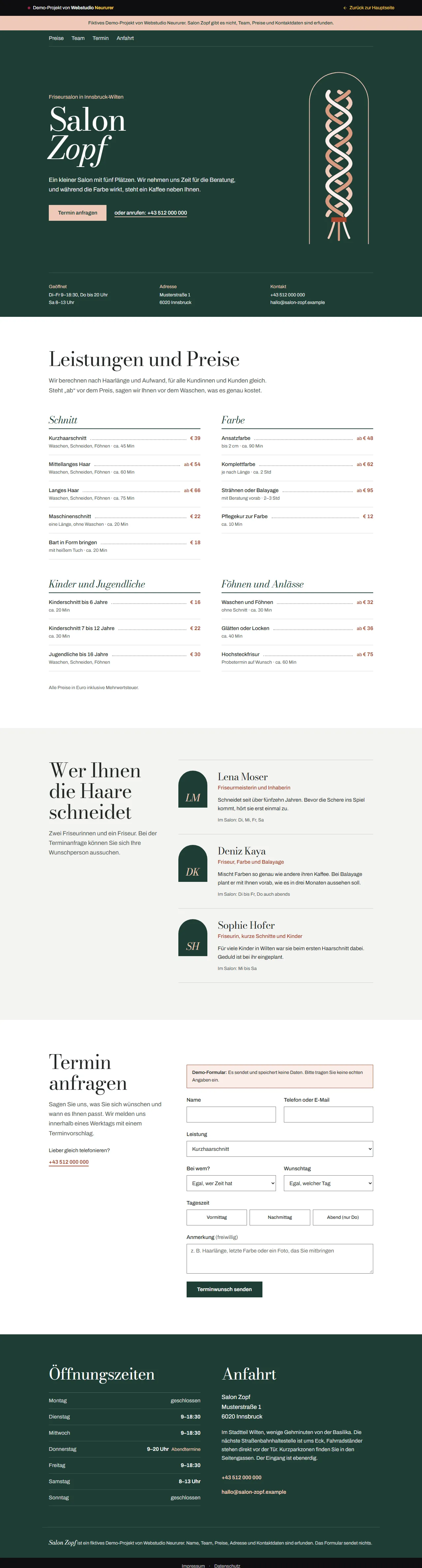 Fiktives Beispiel: Salon Zopf